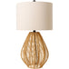 Body: Beige; Shade (Outside): Ivory; Shade (Inside): White; Finial: Black; Harp: Metallic - Nickel; Cord: Black