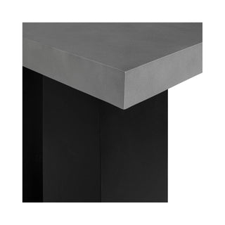 Lithic Bar Table in sleek black marble finish with metal base and minimalist design