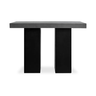 Lithic Bar Table with sleek marble top and metal base