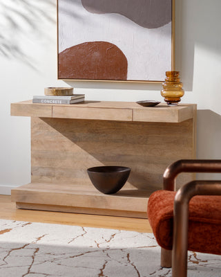  Rustic-inspired Coburn Console Table with distressed wood and metal accents