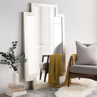 Large Dayton Full Length Mirror with beveled edges adding modern touch to a hallway