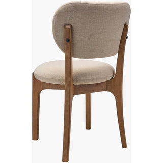  Contemporary Devin Dining Chair with curved backrest and cushioned seat in white leather 