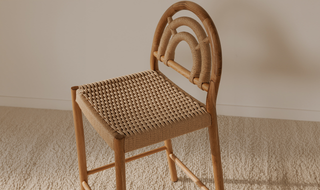  Side view of the Avery Counter Stool with a sleek and sturdy metal footrest