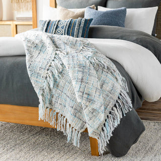 Saugatuck Throw, a cozy and luxurious knit blanket in soft earthy tones